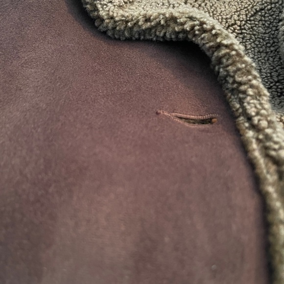 L.L. Bean Faux Suede Sherpa-Lined Jacket Brown XL | Cozy Cabin-Core Winter Coat - Picture 5 of 11